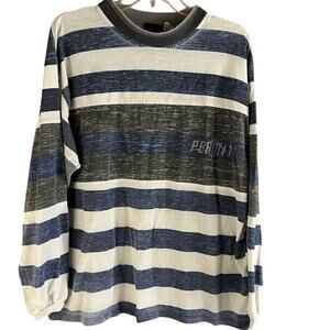 Vintage Permit 90s Striped Long Sleeve T-Shirt Shirt Size Large